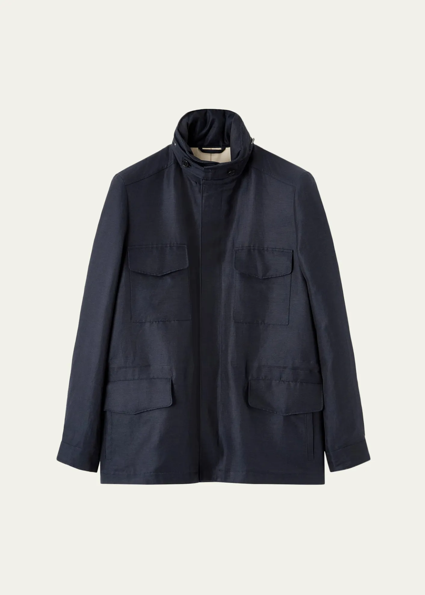 Loro PianaMen's Traveller Linen and Silk Field Jacket