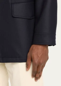 Loro PianaMen's Traveller Stand-Collar Wool Utility Coat