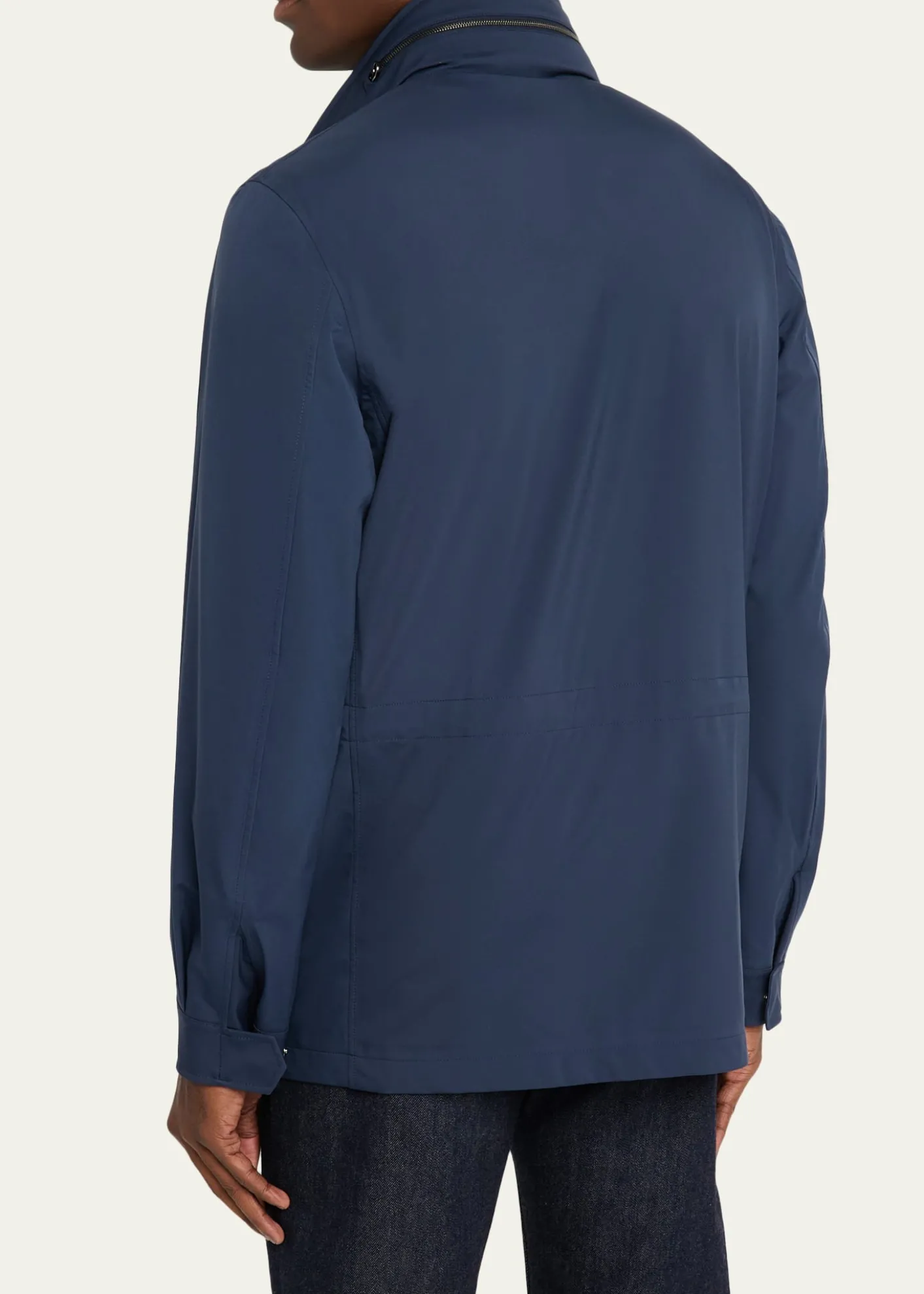 Loro PianaMen's Traveller Storm System Microfiber Field Jacket with Hood