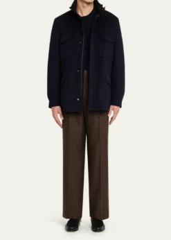 Loro PianaMen's Traveller Water-Resistant Cashmere Field Jacket