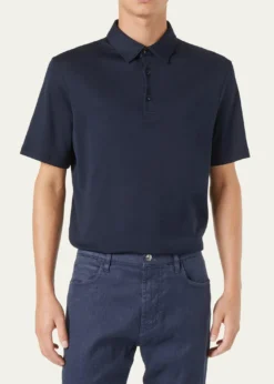 Loro PianaMen's Tremezzo Sea Island Cotton Polo Shirt