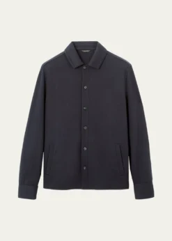 Loro PianaMen's Whitney Cotton and Cashmere Fleece Overshirt