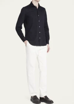 Loro PianaMen's Woven Cotton Oxford Sport Shirt