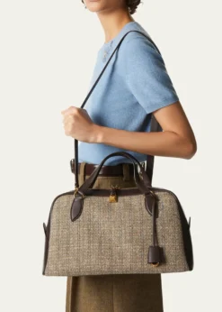 Loro PianaNeedle Medium Tweed Top-Handle Bag