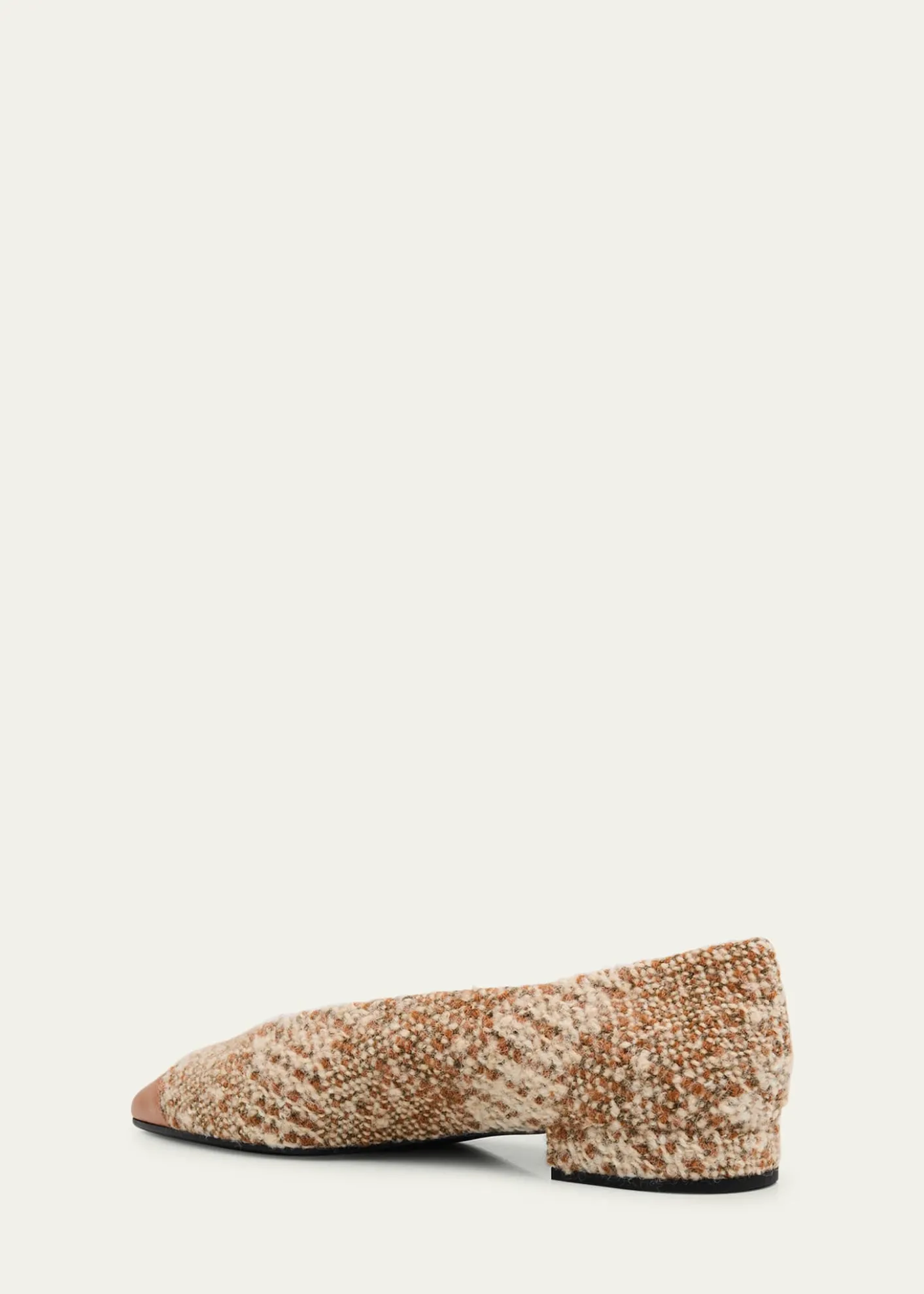 Loro PianaRebecca Tweed Cap-Toe Ballerina Flats