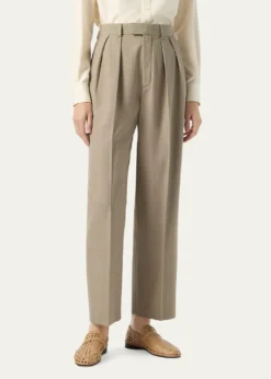 Loro PianaRodger Pleated Wide-Leg Ankle Trousers