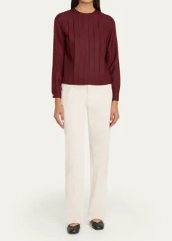 Loro PianaRossana Pleated Light Shantung Silk Shirt