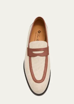 Loro PianaSergio Natural Leather-Trim Loafers