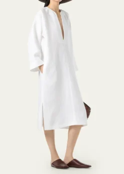Loro PianaSilene Long Sleeve Linen Dress with Pockets