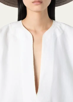 Loro PianaSilene Long Sleeve Linen Dress with Pockets