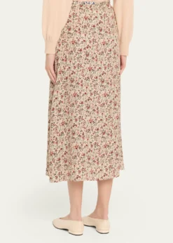 Loro PianaSimona Floral-Print Silk Twill Midi Skirt