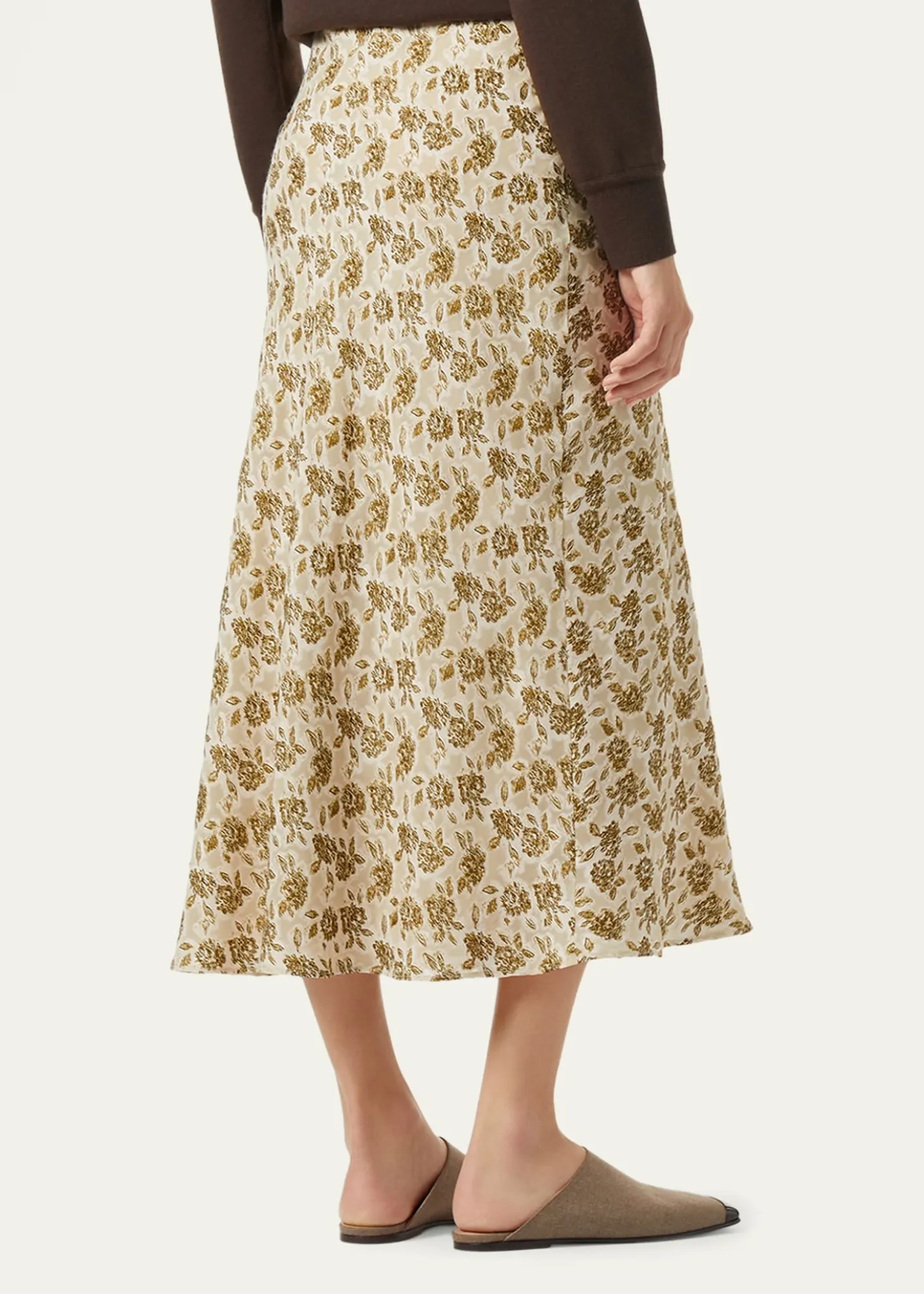 Loro PianaSimona Floral Silk Fil Coupé Midi Skirt