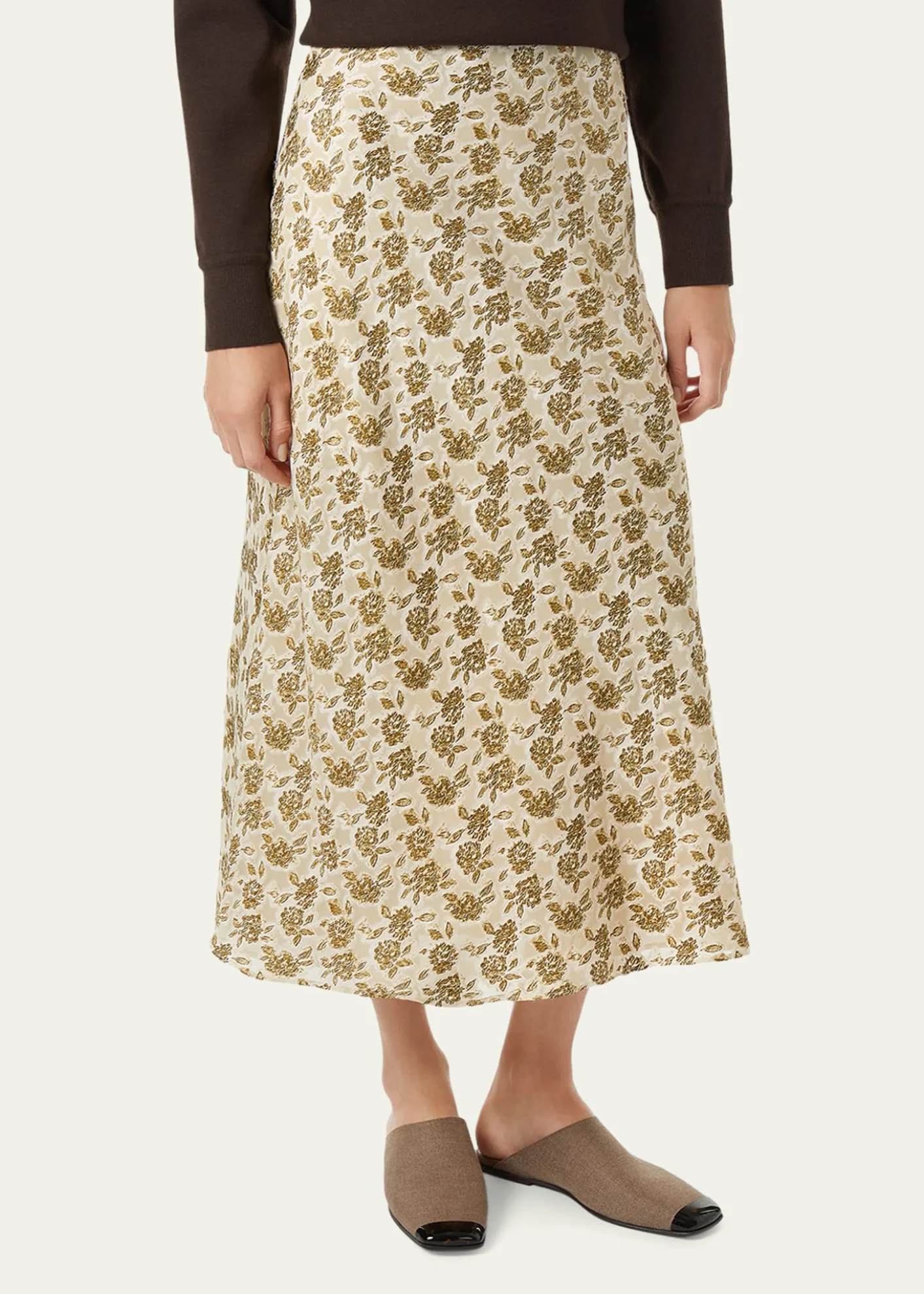 Loro PianaSimona Floral Silk Fil Coupé Midi Skirt