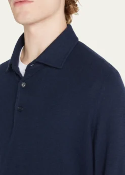 Loro PianaSuperlight Baby Cashmere Long-Sleeve Polo Shirt, Susina