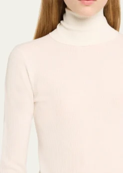 Loro PianaTaupo Ribbed Wool Turtleneck