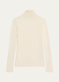 Loro PianaTaupo Ribbed Wool Turtleneck