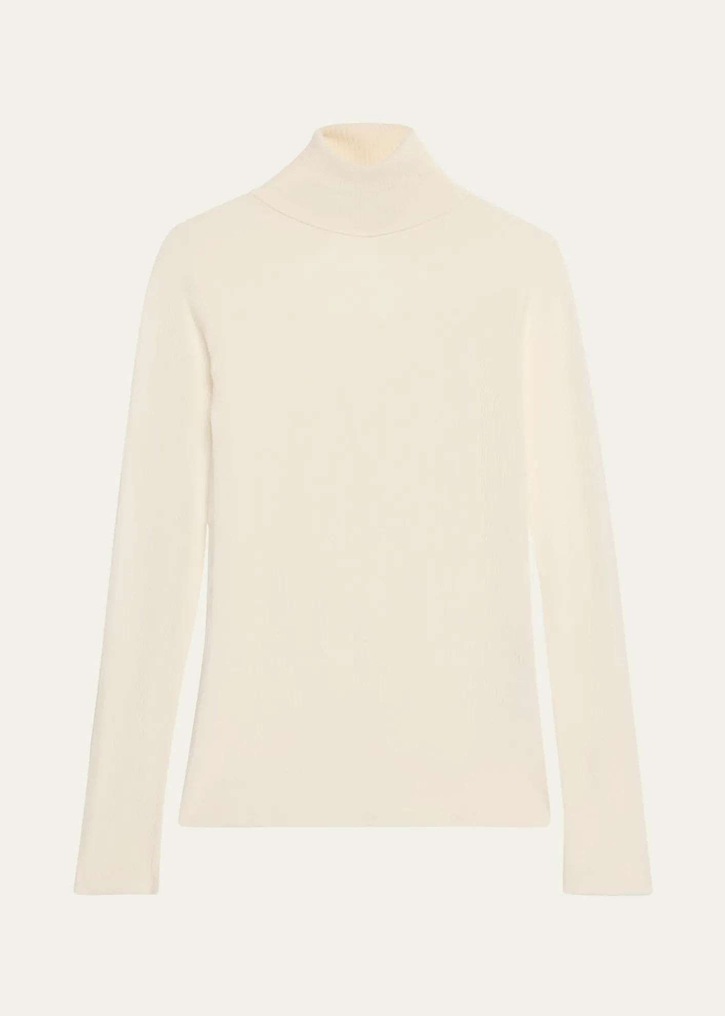 Loro PianaTaupo Ribbed Wool Turtleneck