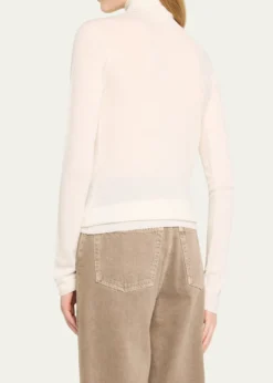 Loro PianaTaupo Ribbed Wool Turtleneck