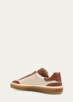 Loro PianaTennis Walk Canvas and Leather Sneakers