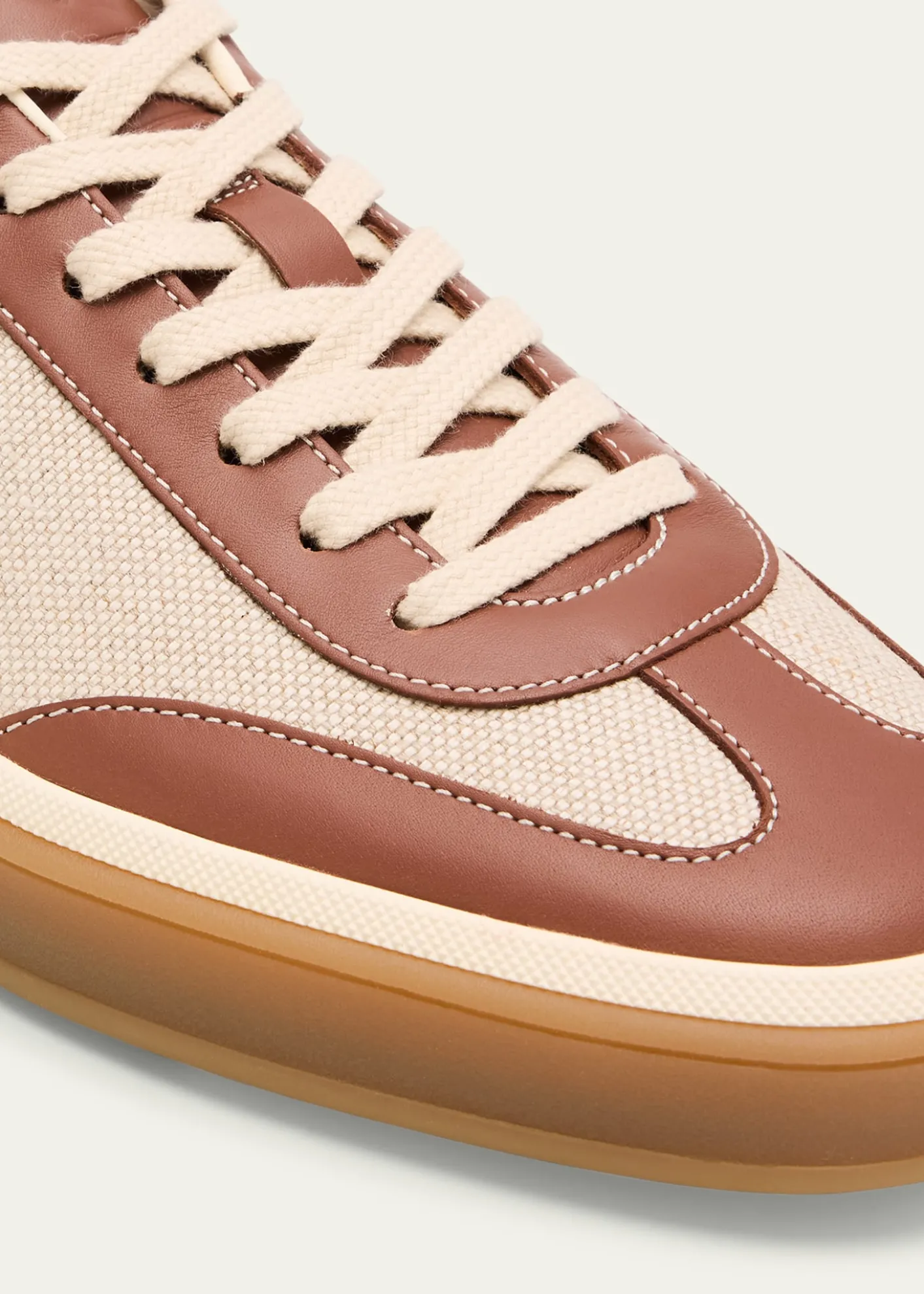 Loro PianaTennis Walk Canvas and Leather Sneakers