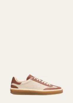 Loro PianaTennis Walk Canvas and Leather Sneakers