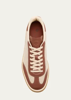 Loro PianaTennis Walk Canvas and Leather Sneakers