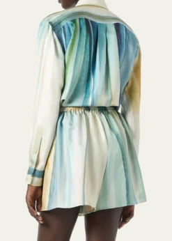 Loro PianaThea Abstract-Print Silk Button-Down Shirt
