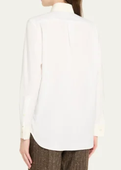 Loro PianaThea Collar-Pin Oxford Shirt