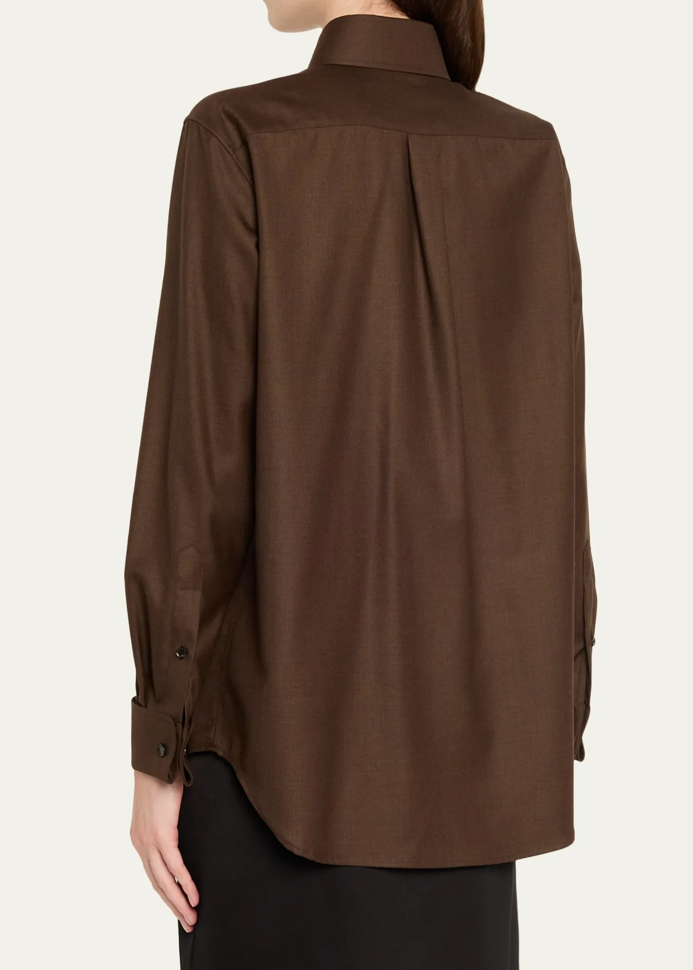 Loro PianaThea Collar-Pin Wool Button-Down Shirt