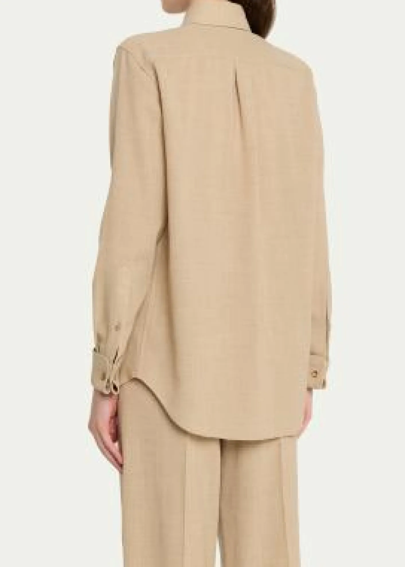 Loro PianaThea Collar-Pin Wool Button-Down Shirt