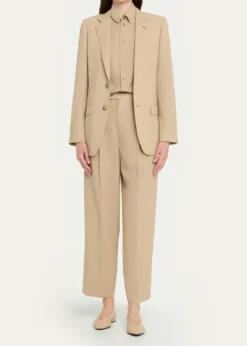 Loro PianaThea Collar-Pin Wool Button-Down Shirt