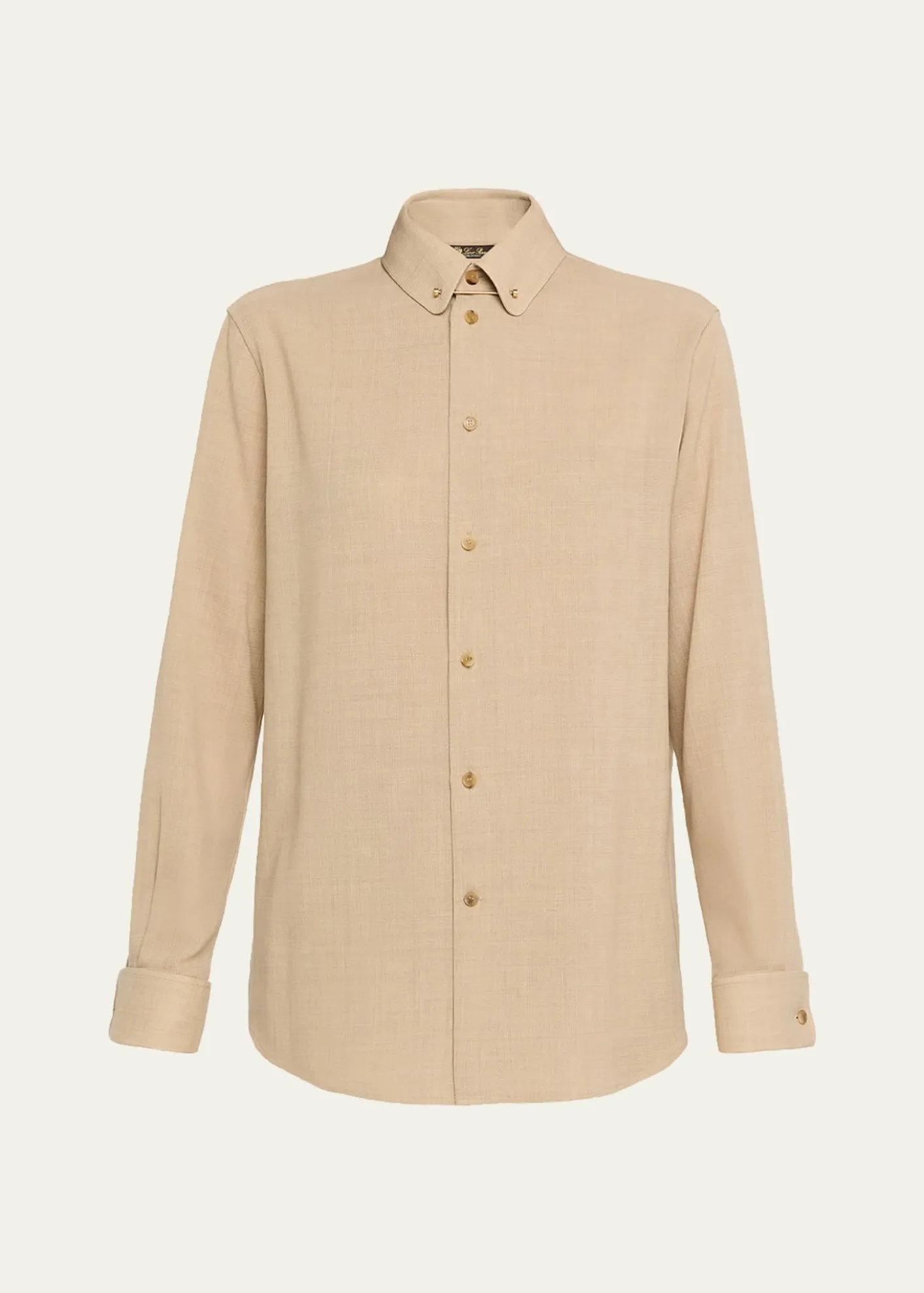 Loro PianaThea Collar-Pin Wool Button-Down Shirt