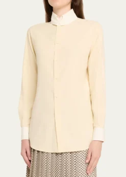 Loro PianaThea Dylan-Collar Silk Shirt