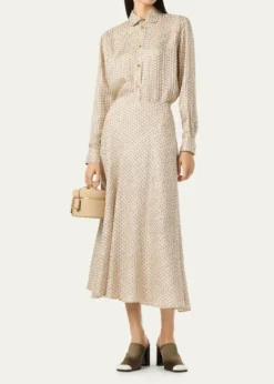 Loro PianaThea Penny Silk Button-Down Shirt