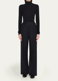 Loro PianaTimi Wool-Cashmere Flannel Wide-Leg Pants