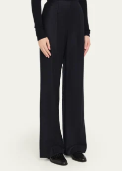 Loro PianaTimi Wool-Cashmere Flannel Wide-Leg Pants