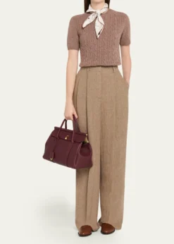 Loro PianaTreccia Cashmere Short-Sleeve Sweater