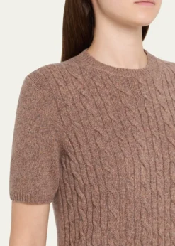Loro PianaTreccia Cashmere Short-Sleeve Sweater