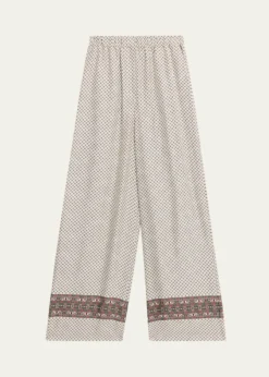 Loro PianaValerio Silk Straight-Leg Pull-On Trousers