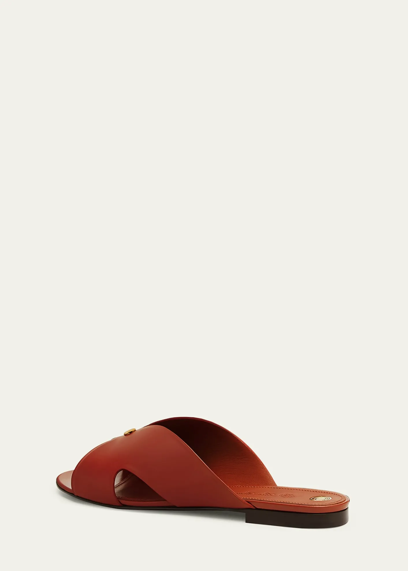 Loro PianaVera Leather Flat Slide Sandals