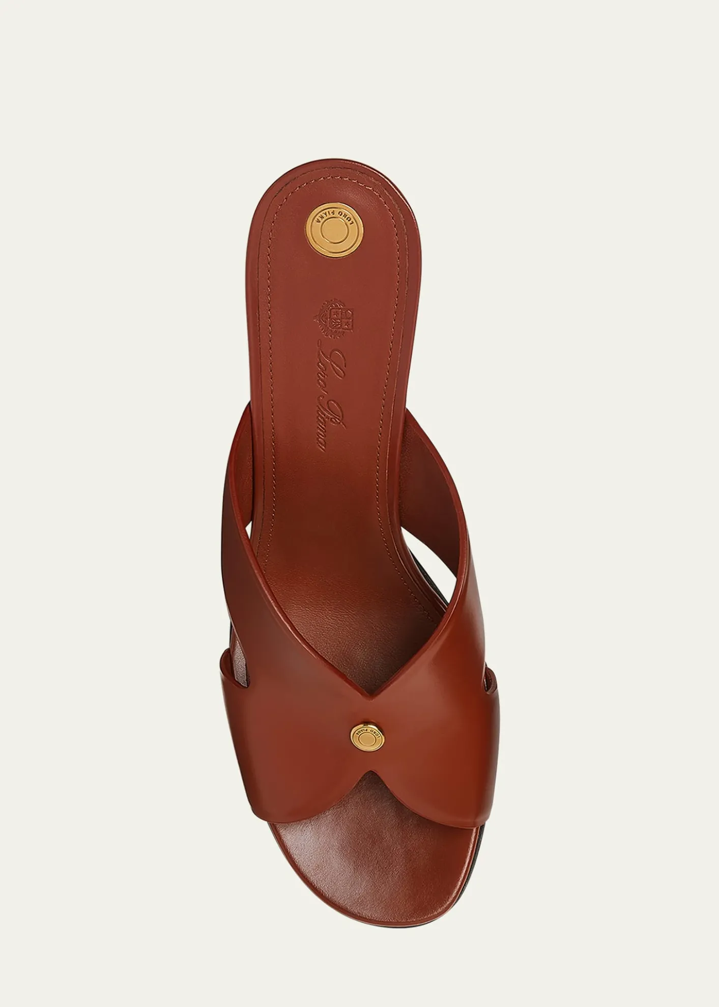 Loro PianaVera Leather Flat Slide Sandals
