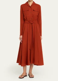 Loro PianaVerlaine Buttoned Wool Flared Dress