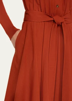 Loro PianaVerlaine Buttoned Wool Flared Dress