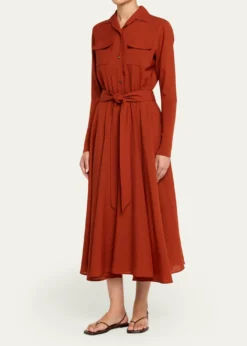 Loro PianaVerlaine Buttoned Wool Flared Dress