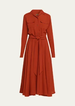 Loro PianaVerlaine Buttoned Wool Flared Dress