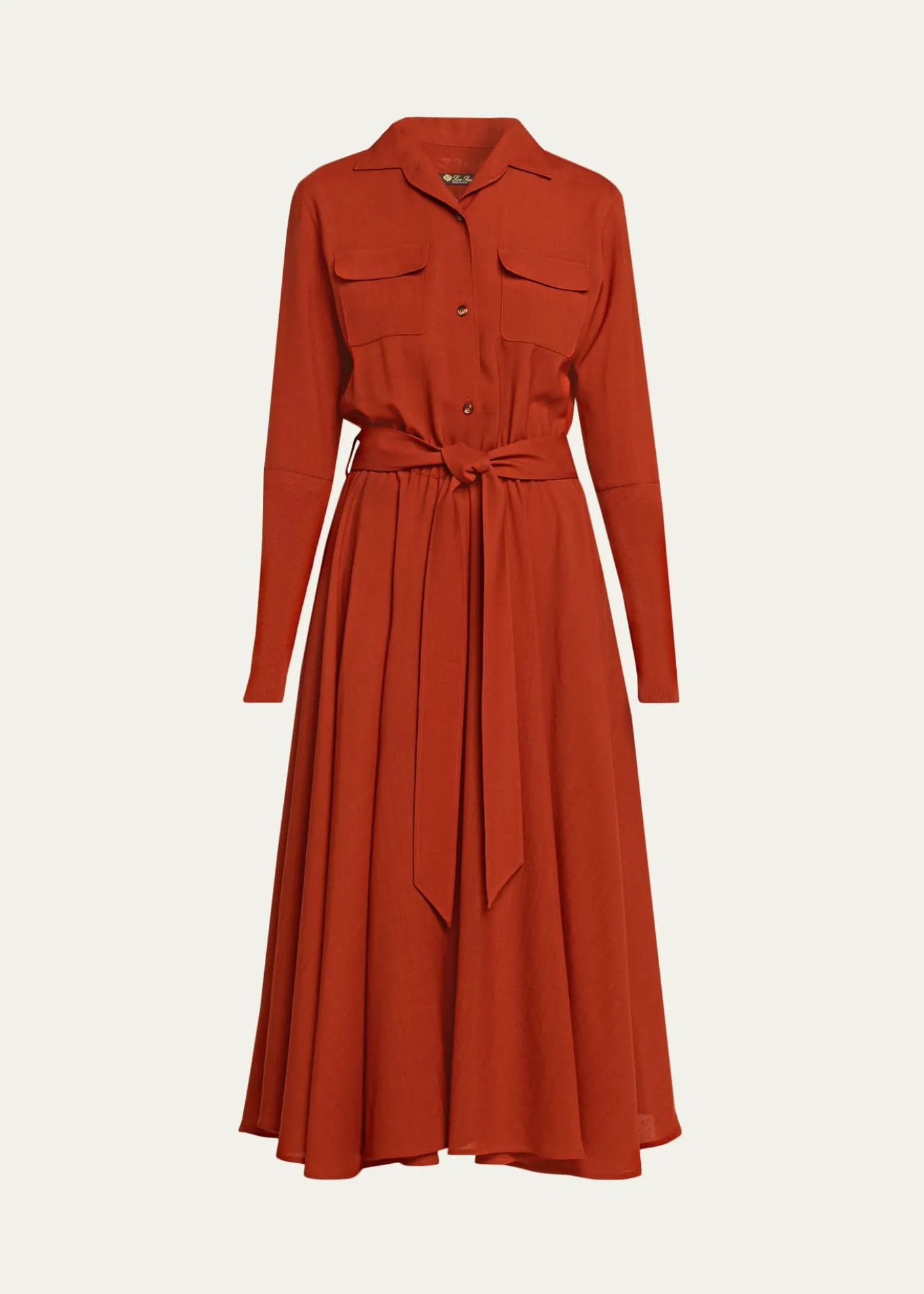 Loro PianaVerlaine Buttoned Wool Flared Dress