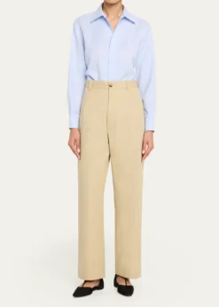 Loro PianaYoko High-Waisted Cotton Trousers