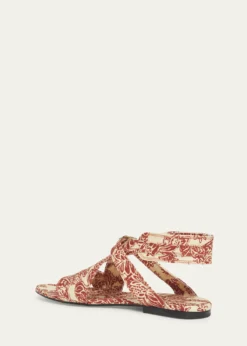 Loro PianaYuki Print Ankle-Cuff Sandals