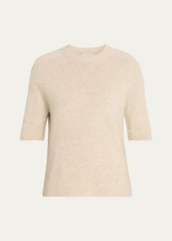Loulou De SaisonDara Short-Sleeve Cashmere Sweater