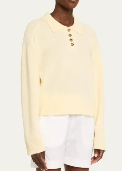 Loulou De SaisonHomere Cashmere Boxy Polo Sweater